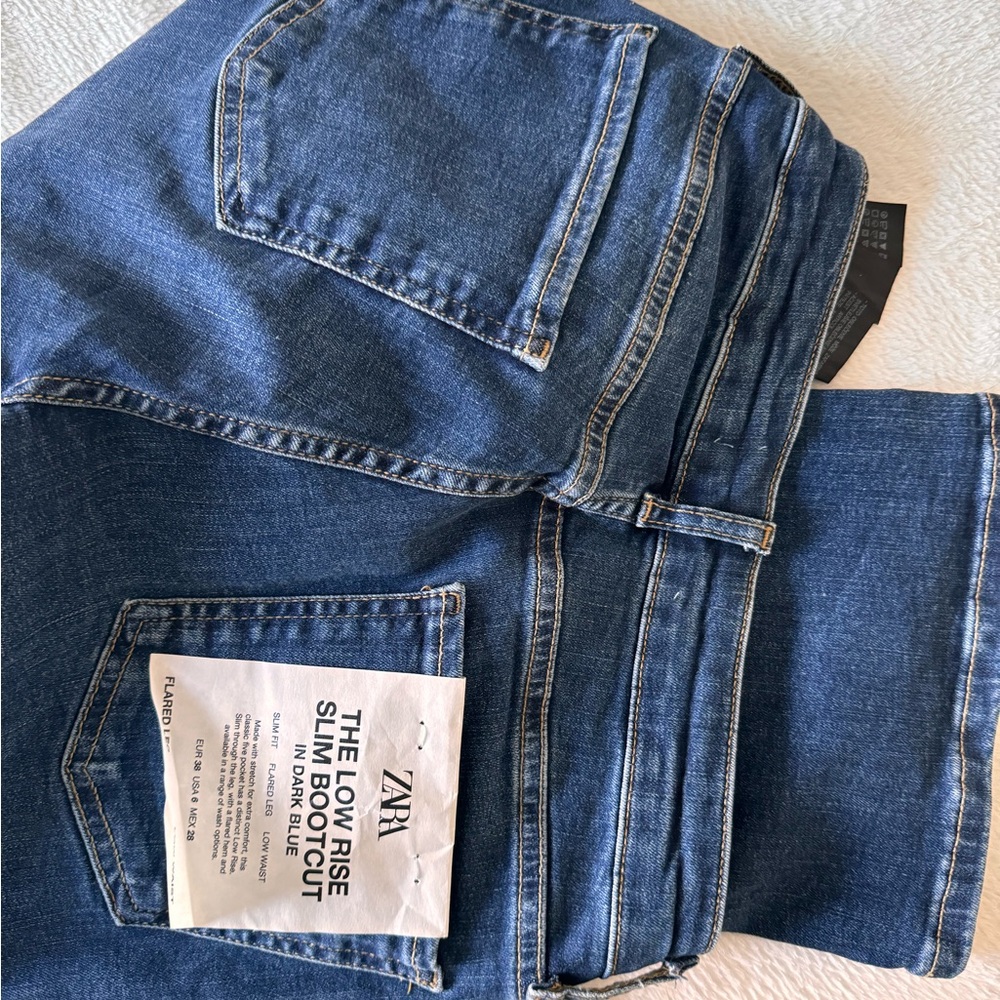 Zara low rise boot cut denim jeans